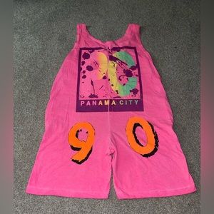 Vintage 1990 Can’t Touch This Neon Panama City Destination Barbie Retro Romper
